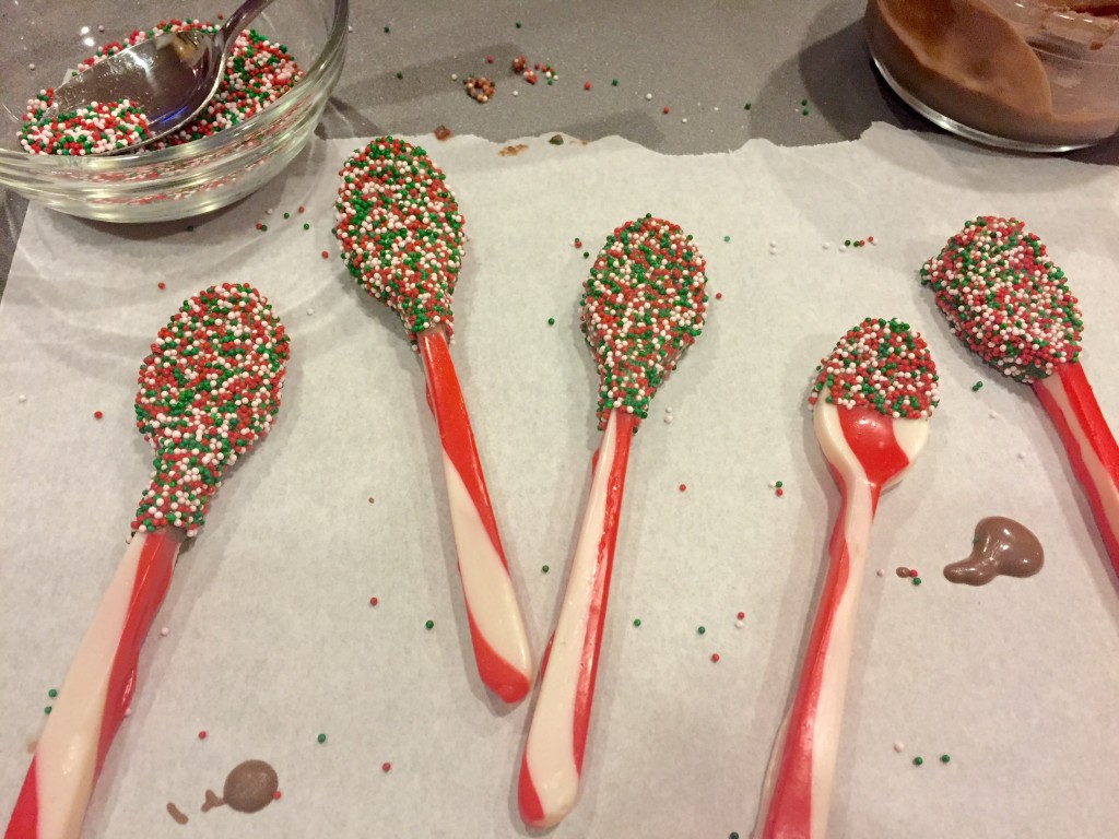 Chocolate Dipped Peppermint Spoons