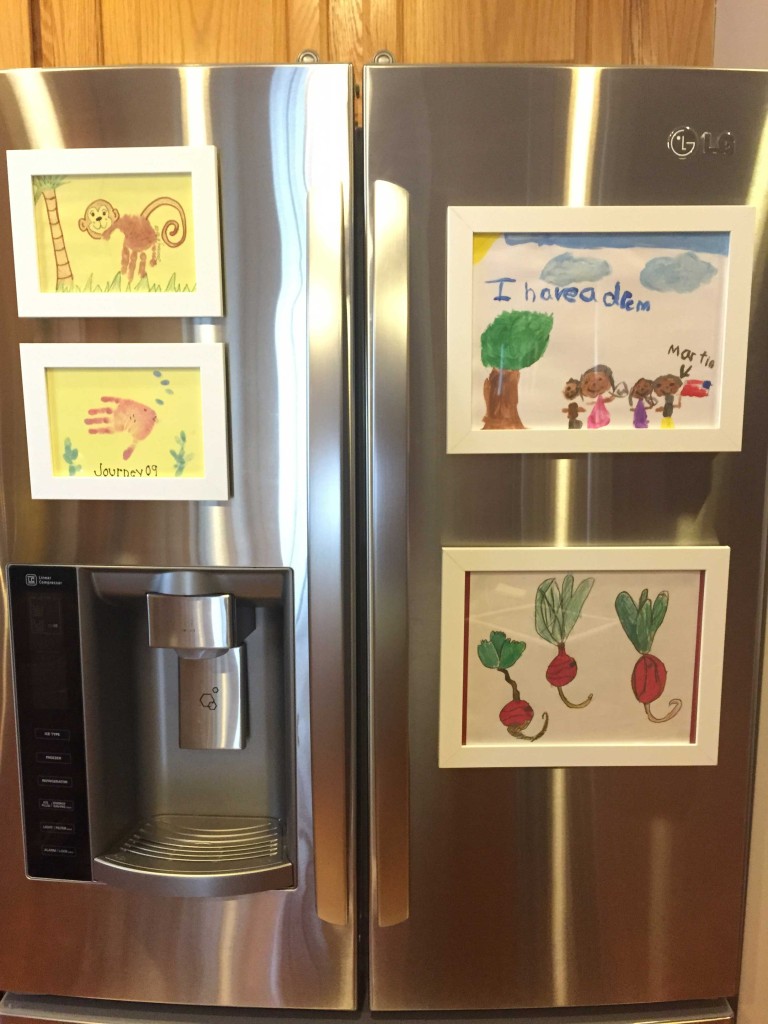 refrigerator-art-frames-display-kids-art